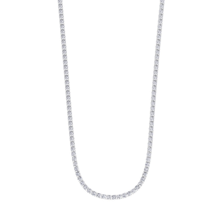 15 Carat 4 Prong Tennis Necklace 14K Solid Gold 16"