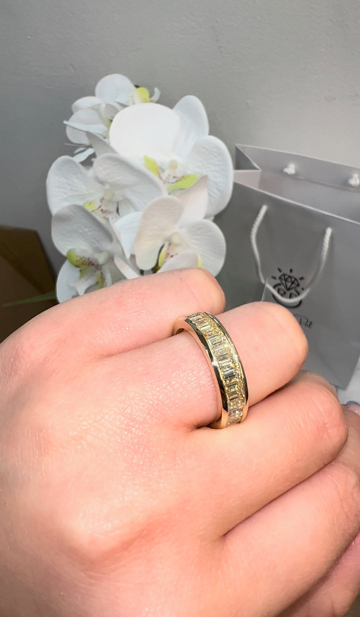 Emerald Cut Channel Set Eternity Band