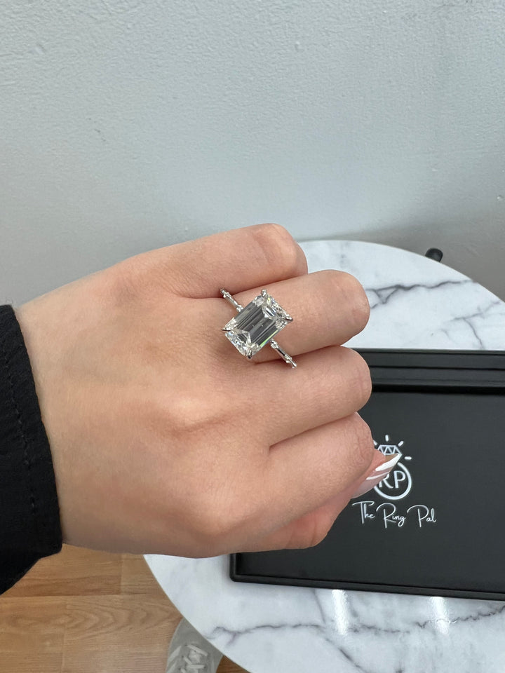 Multiple Stone Emerald Cut Ring with Thin Band