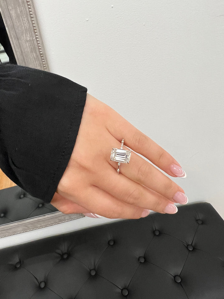 Multiple Stone Emerald Cut Ring with Thin Band