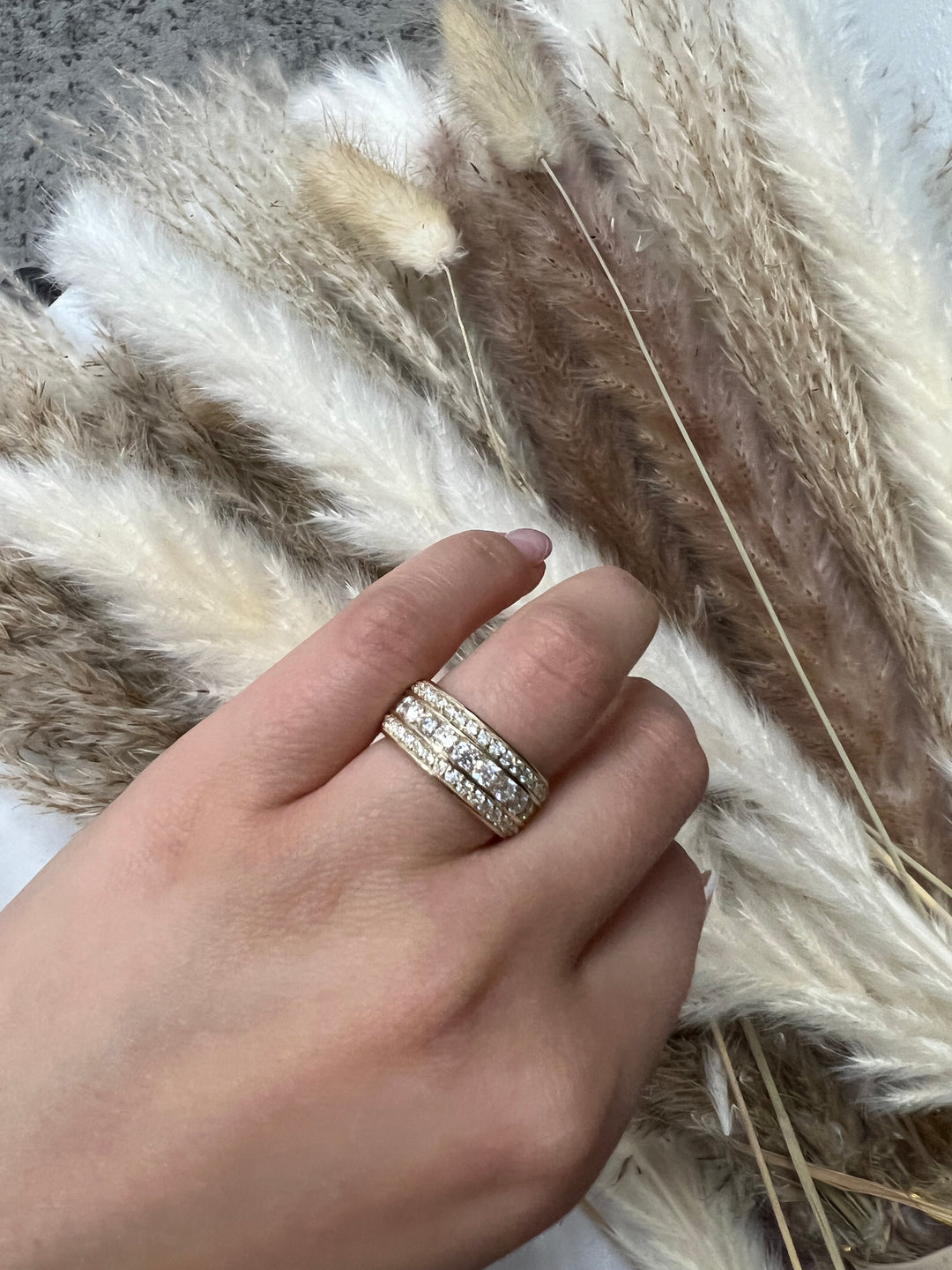 Exclusive 3 Row Round Eternity Band