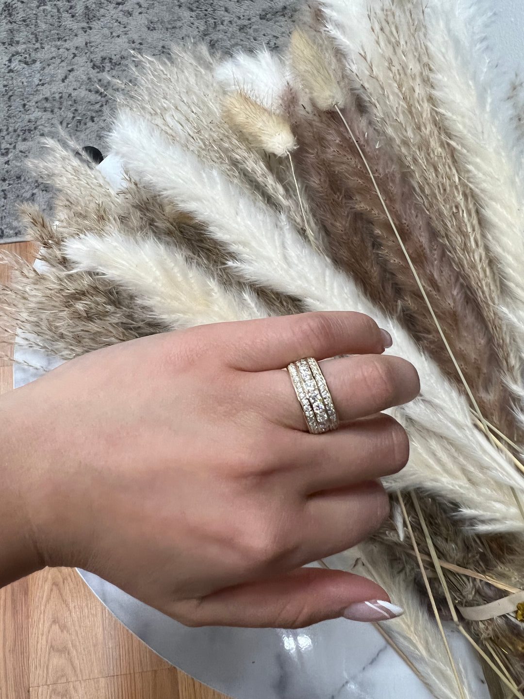 Exclusive 3 Row Round Eternity Band