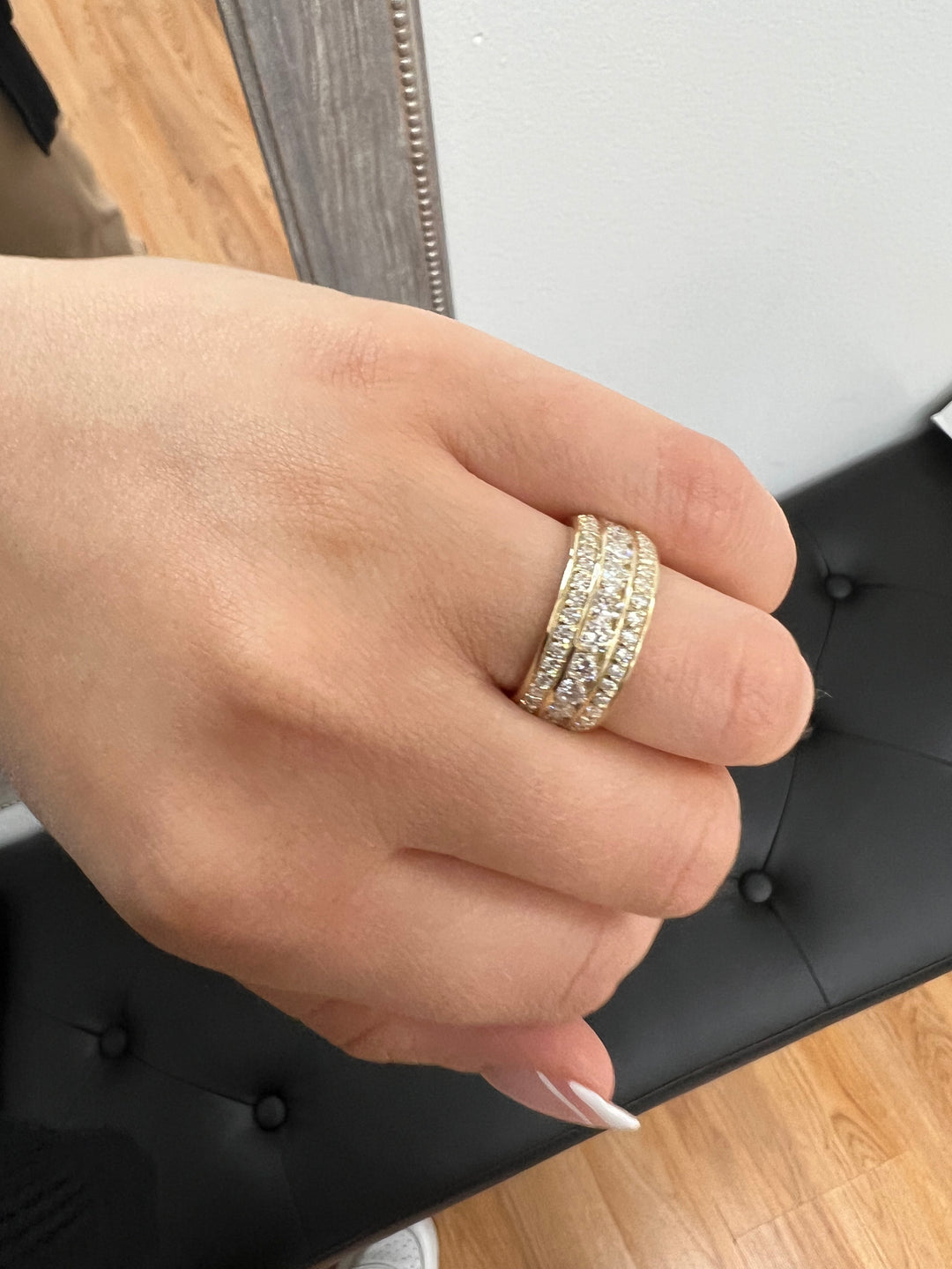 Exclusive 3 Row Round Eternity Band