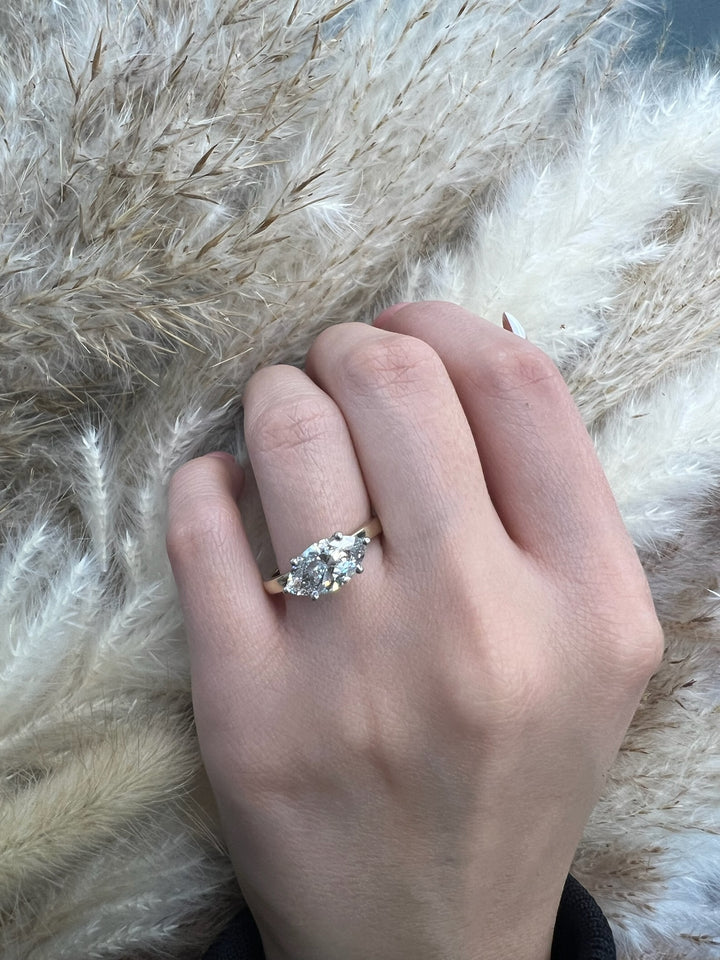 Marquise Cut East West Solitaire Engagement Ring