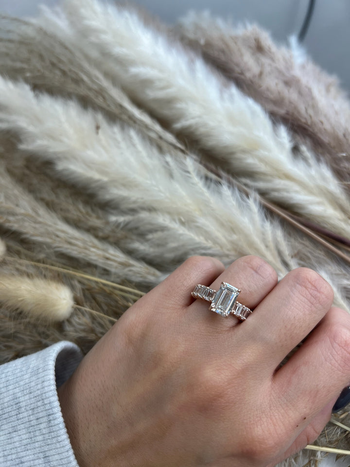 Emerald Cut Eternity Engagement Ring