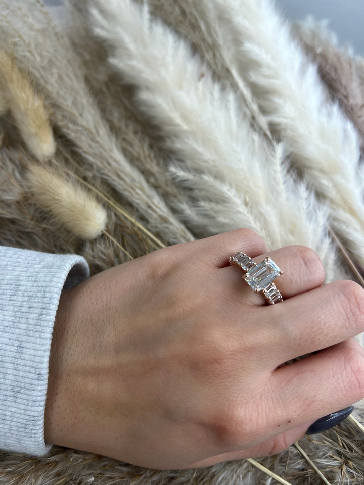 Emerald Cut Eternity Engagement Ring