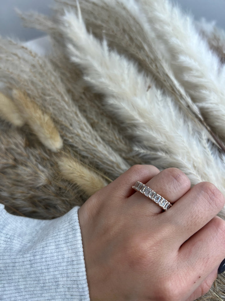 Emerald Cut  Eternity Band