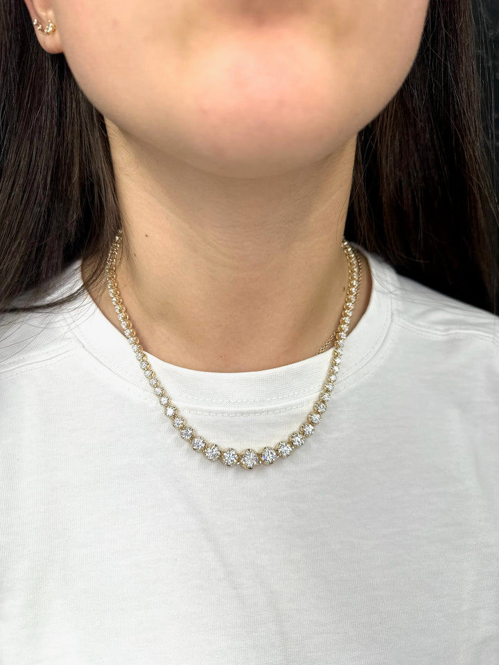 15 Carat Graduated Tennis Necklace