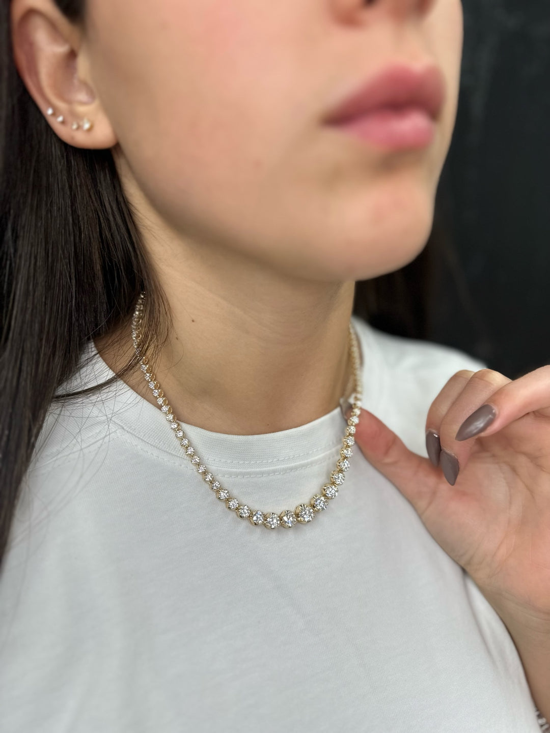 15 Carat Graduated Tennis Necklace