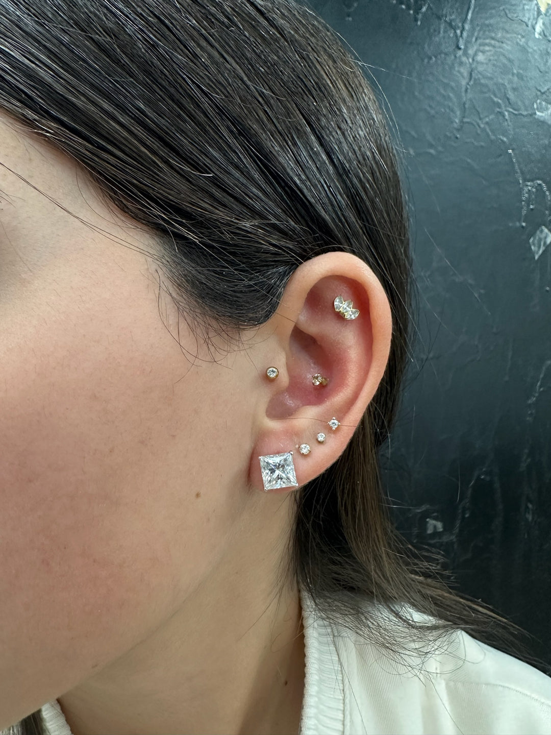 Princess Cut Studs