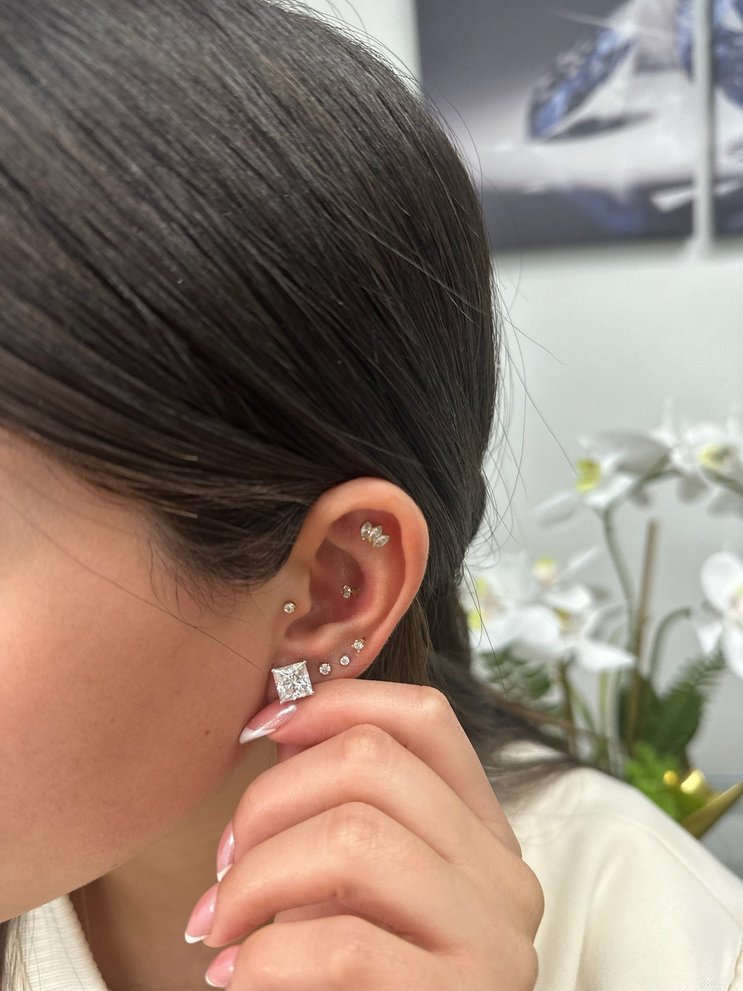 Princess Cut Studs