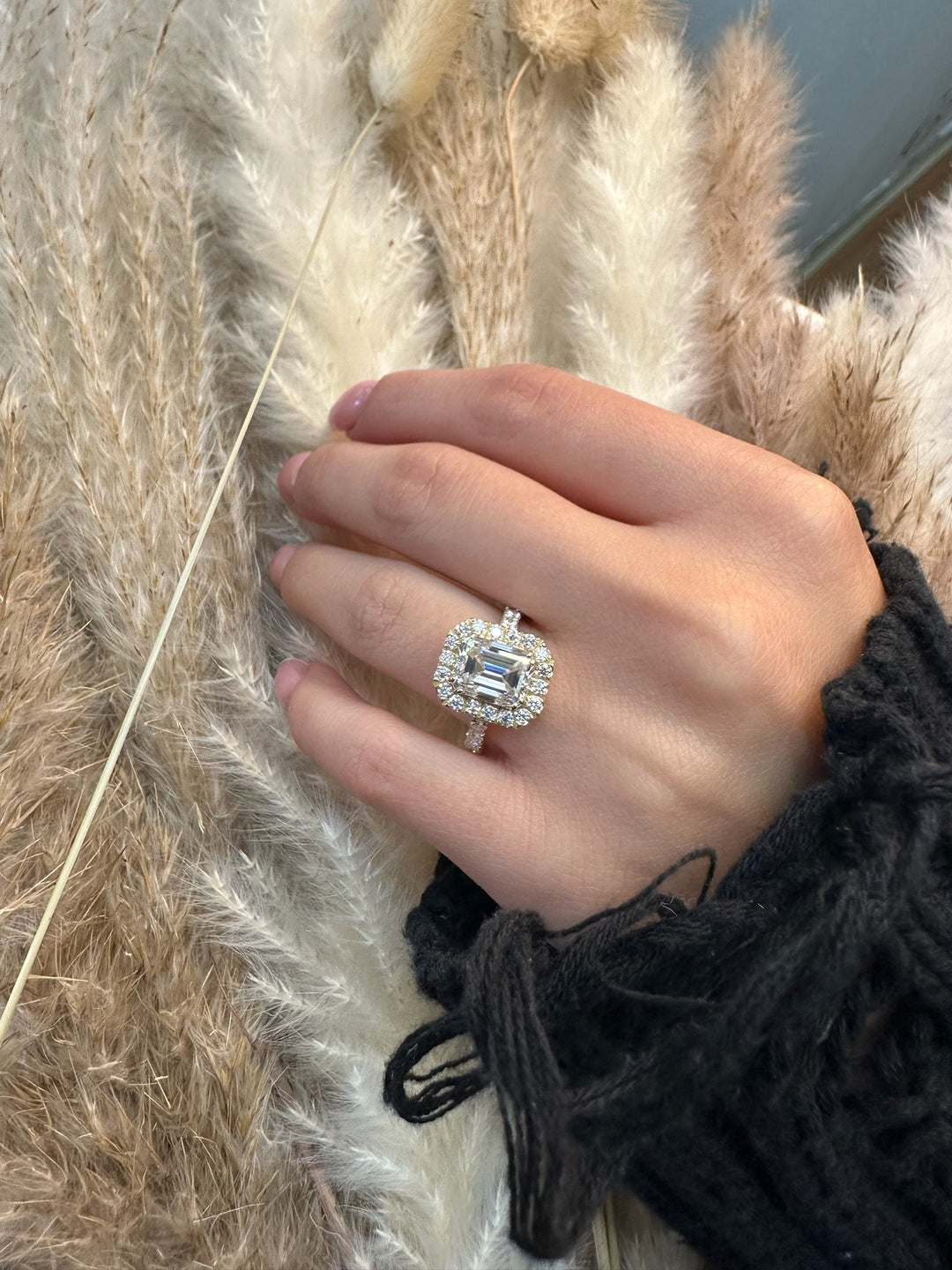 Radiant Cut Engagement Ring With Pavé Band
