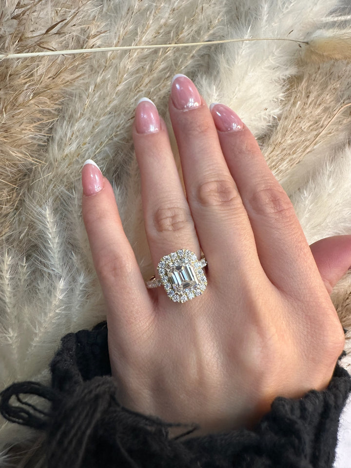 Radiant Cut Engagement Ring With Pavé Band