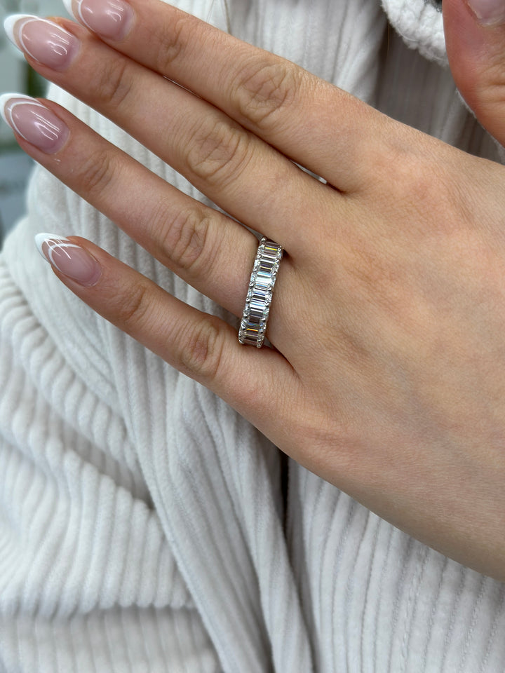 Emerald Cut  Eternity Band