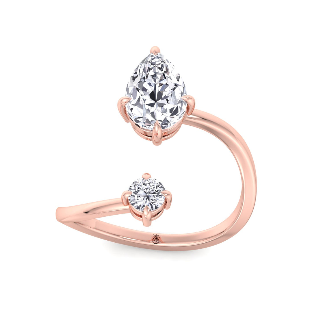 Pear &amp; Round Cut Engagement Ring