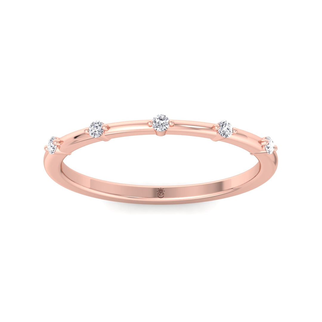 5 Stone Round Shape Wedding Band