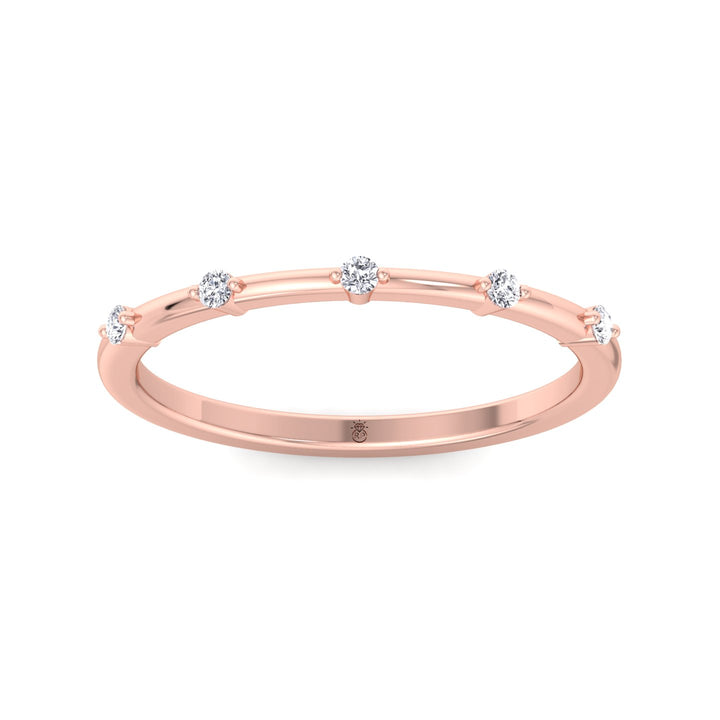 5 Stone Round Shape Wedding Band
