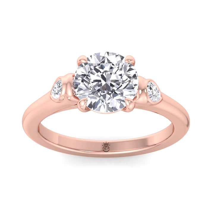 Round Cut Engagement Ring with Bezel Side Stones