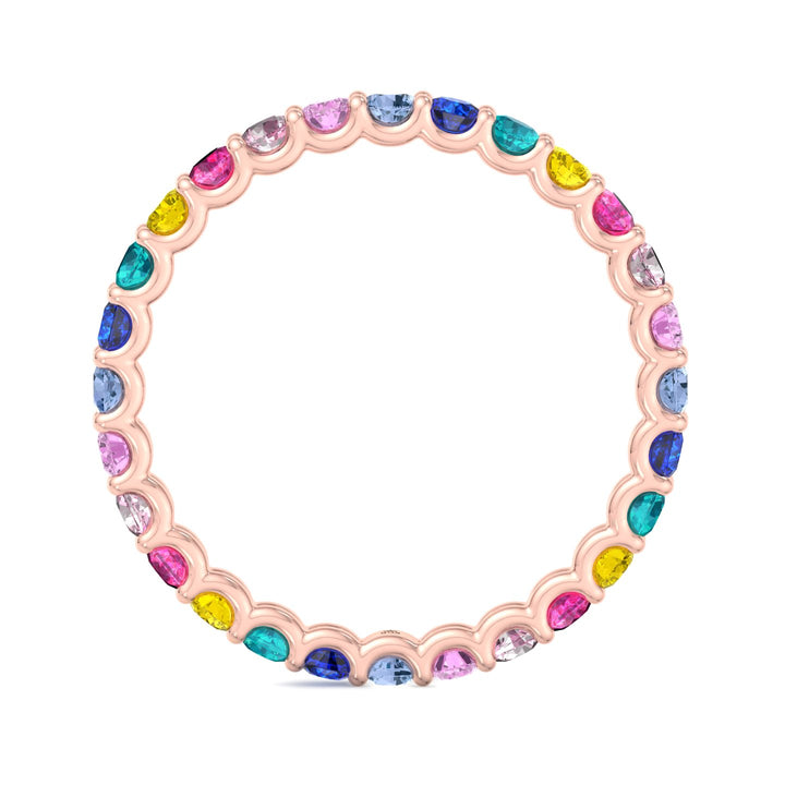Multi Color Round Shape Eternity Band