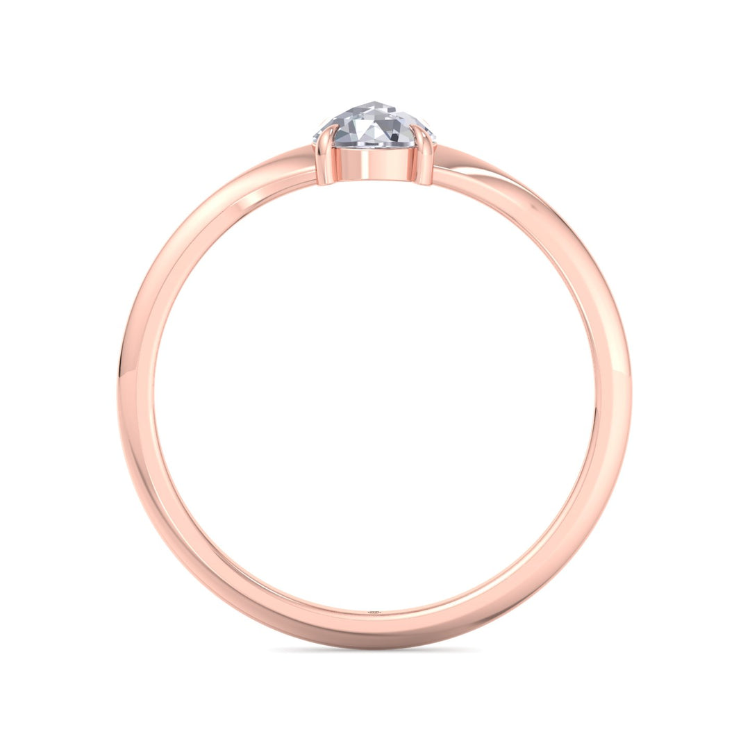 Rose Cut Round Shape Sword Edge Solitaire Engagement Ring