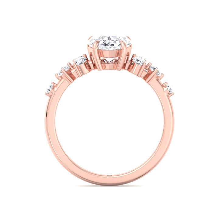 Pear Shape Engagement Ring with Round Sidestones