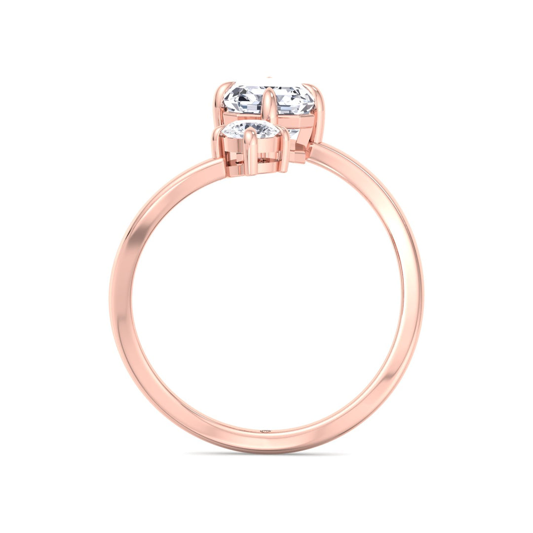 Emerald Cut &amp; Round Cut Engagement Ring