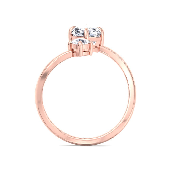 Emerald Cut &amp; Round Cut Engagement Ring