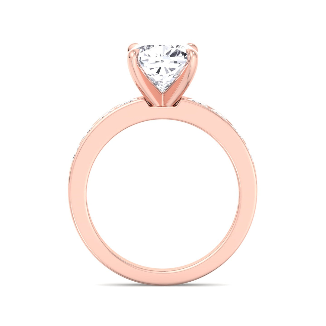 Cushion Cut Engagement Ring With Princess Cut Sidestones