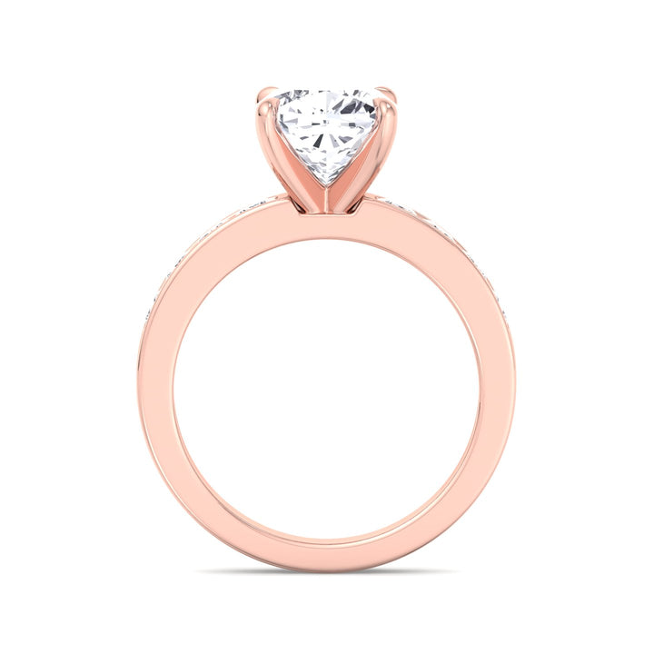 Cushion Cut Engagement Ring With Princess Cut Sidestones