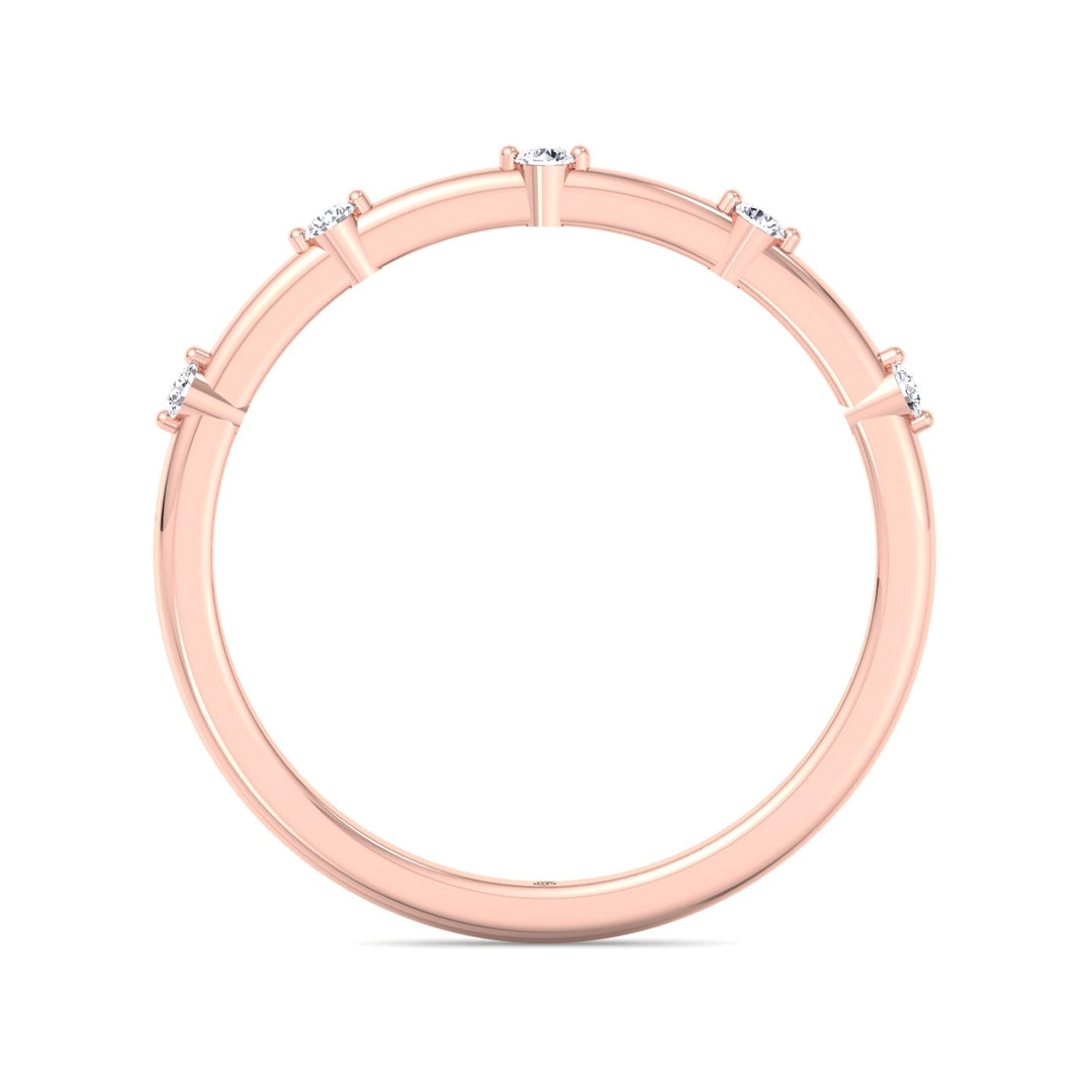 5 Stone Round Shape Wedding Band