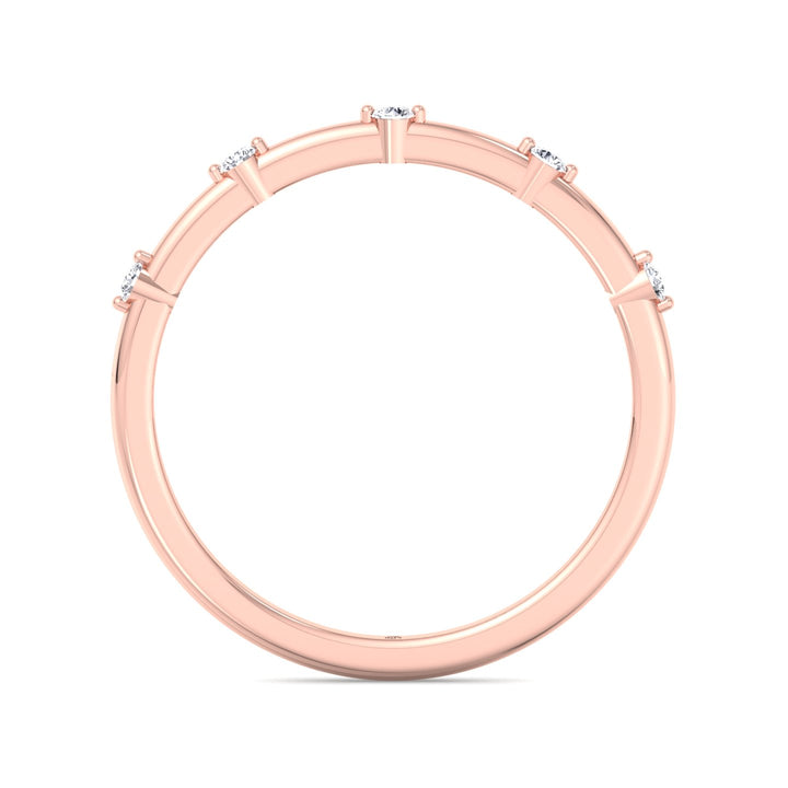 5 Stone Round Shape Wedding Band