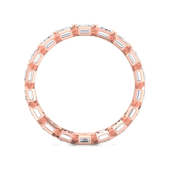 Emerald Shape Bezel Set Eternity Band