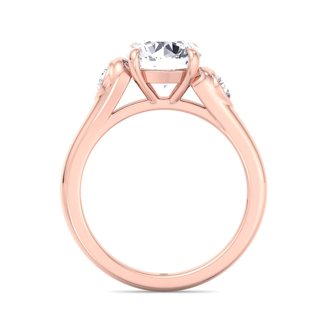 Round Cut Engagement Ring with Bezel Side Stones