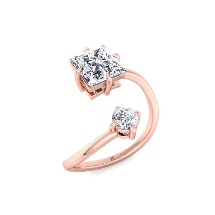 Princess &amp; Round Cut Engagement Ring