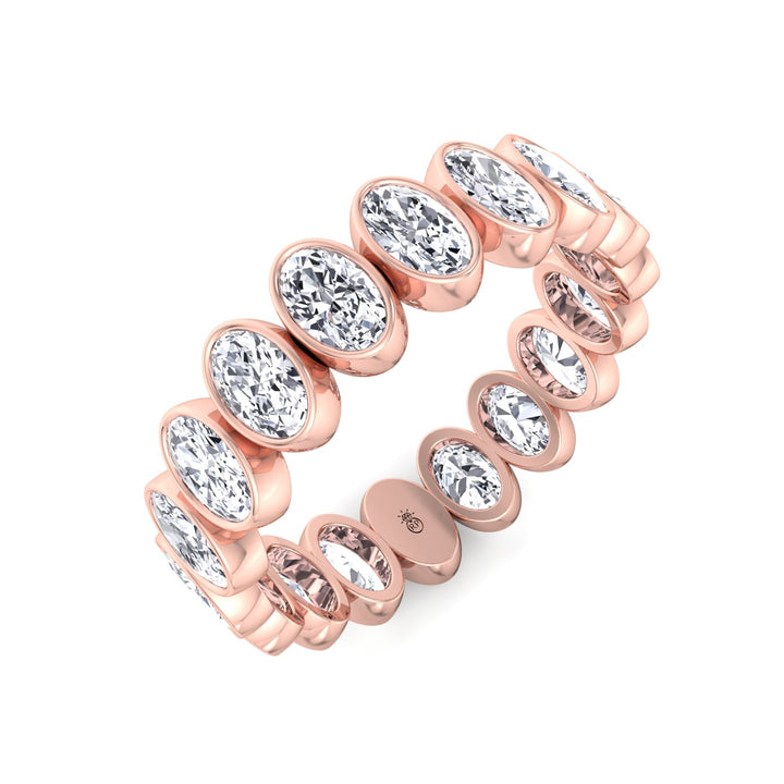 Bezel Set Oval Shape Eternity Band
