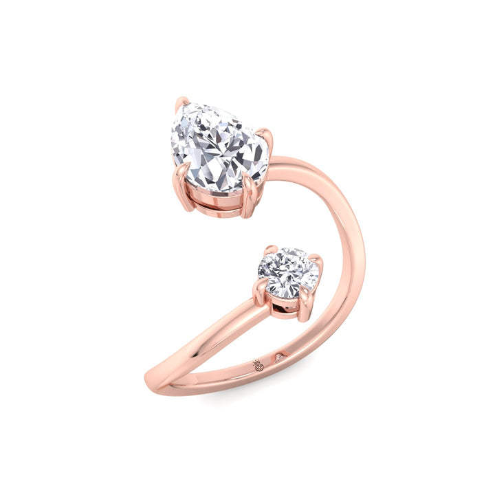 Pear &amp; Round Cut Engagement Ring