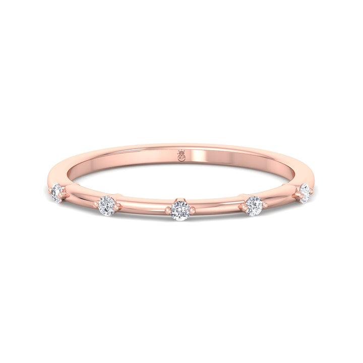 5 Stone Round Shape Wedding Band
