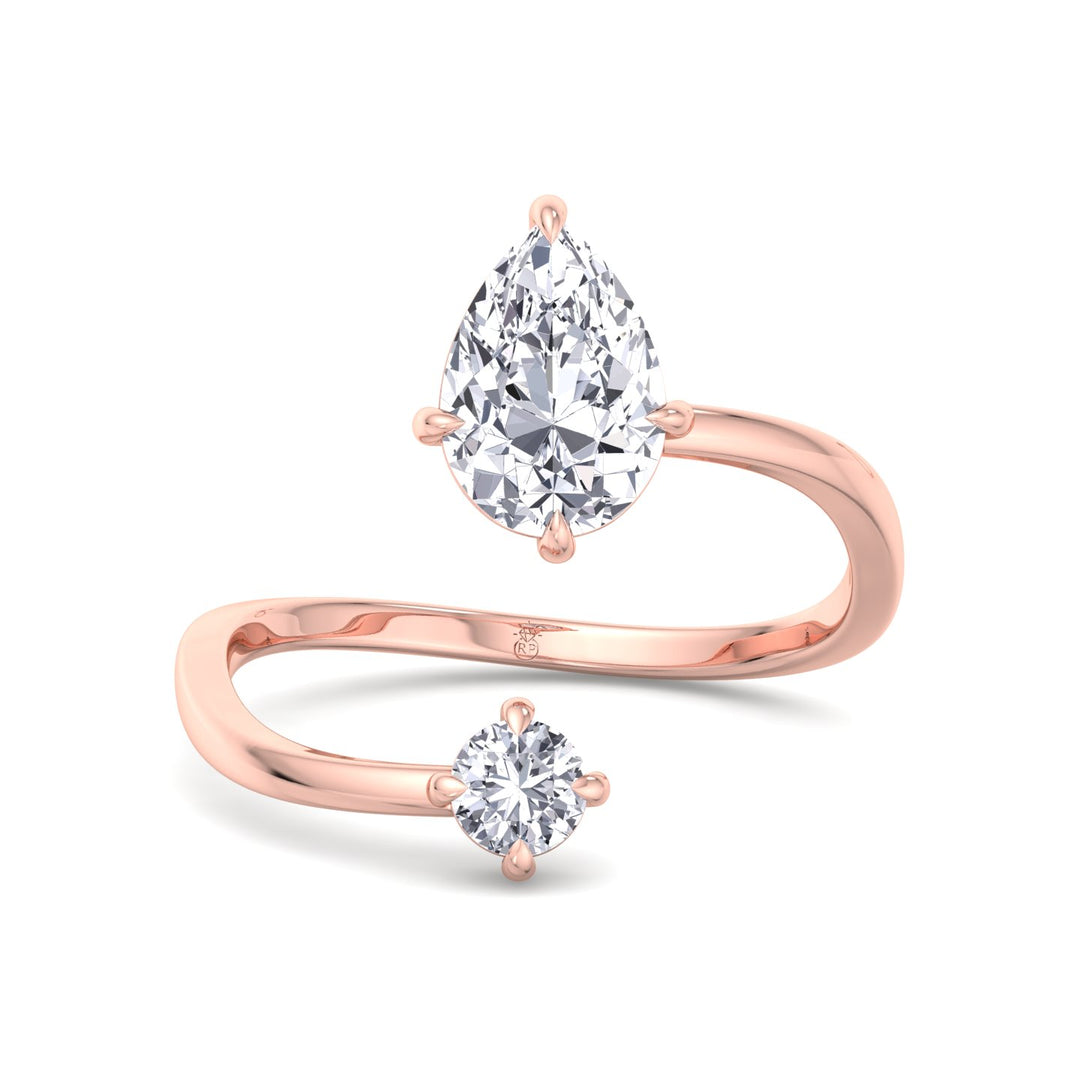 Pear &amp; Round Cut Engagement Ring