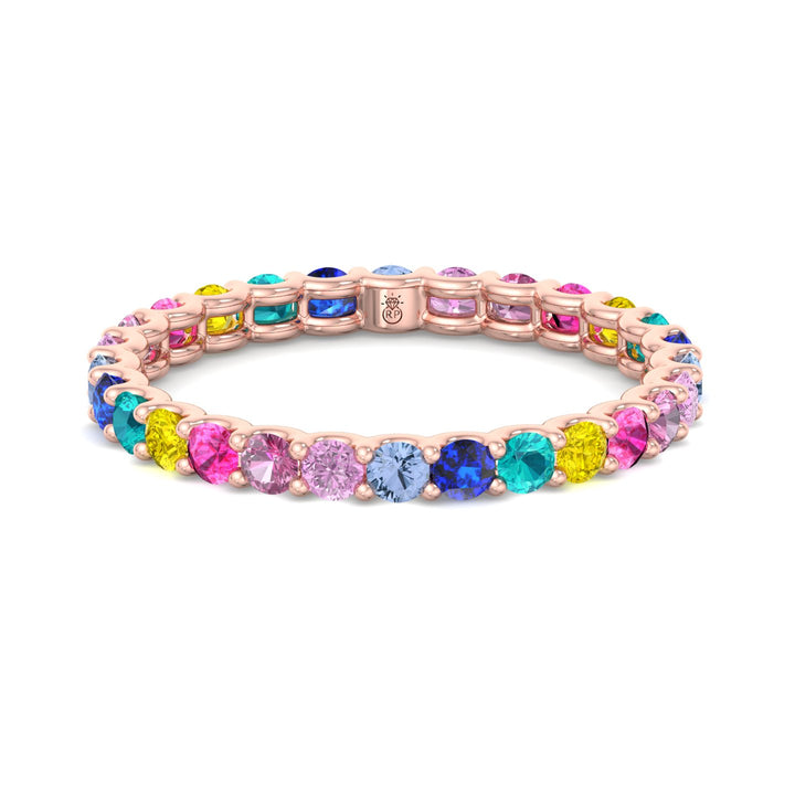 Multi Color Round Shape Eternity Band