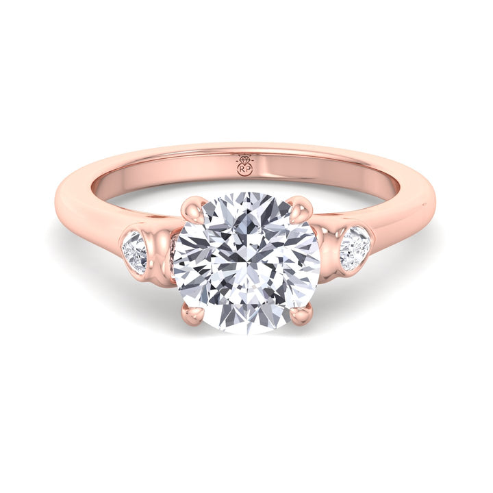 Round Cut Engagement Ring with Bezel Side Stones