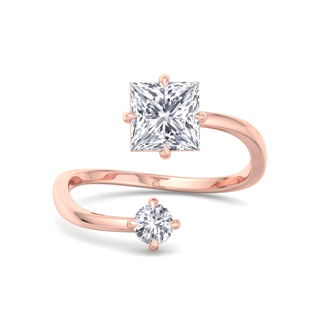 Princess &amp; Round Cut Engagement Ring