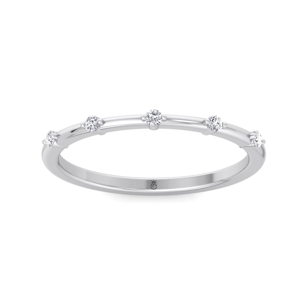 5 Stone Round Shape Wedding Band