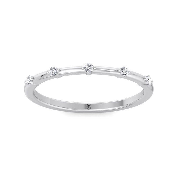 5 Stone Round Shape Wedding Band