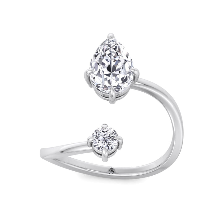 Pear &amp; Round Cut Engagement Ring
