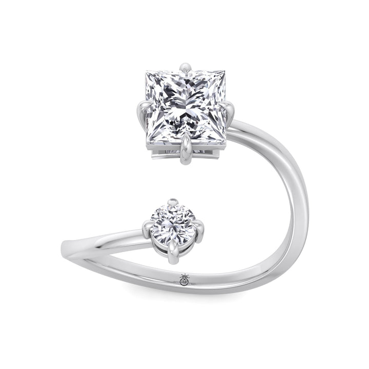Princess &amp; Round Cut Engagement Ring