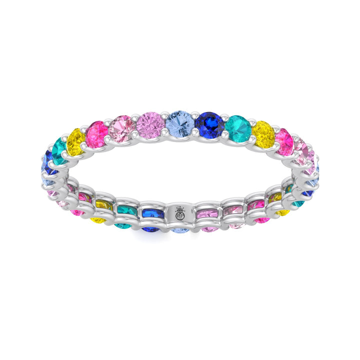 Multi Color Round Shape Eternity Band