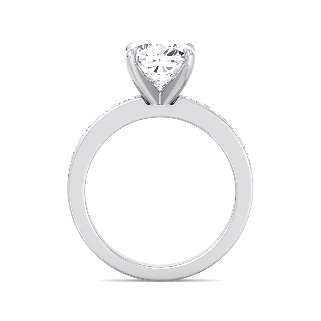 Cushion Cut Engagement Ring With Princess Cut Sidestones