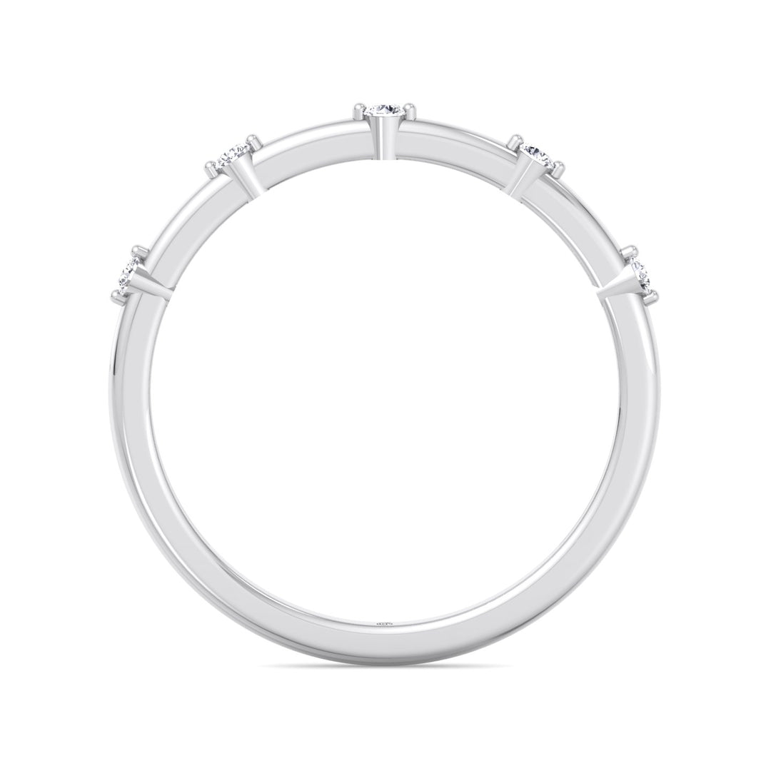 5 Stone Round Shape Wedding Band