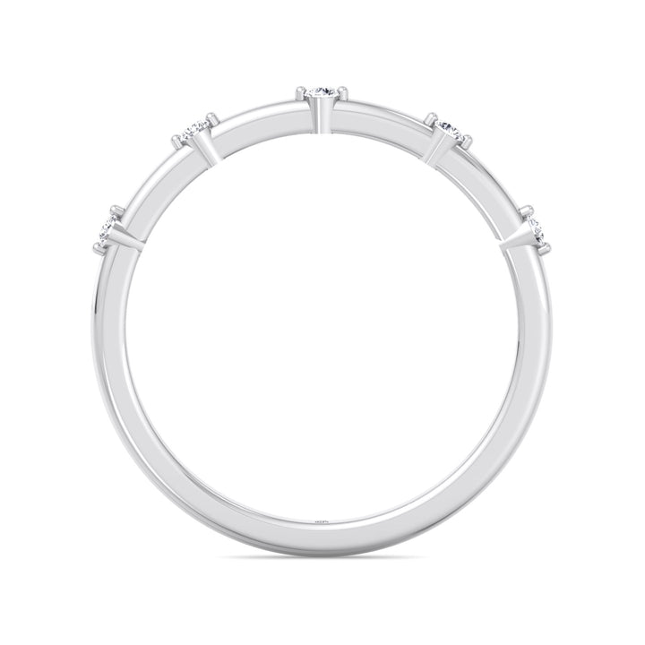 5 Stone Round Shape Wedding Band