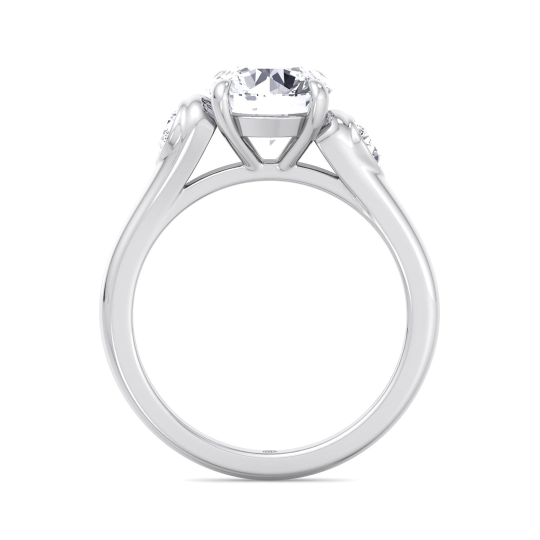 Round Cut Engagement Ring with Bezel Side Stones